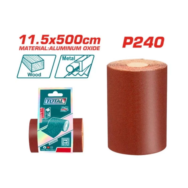 TOTAL P240 Sandpaper Roll 11.5cm x 500cm (TAC24065) - Total