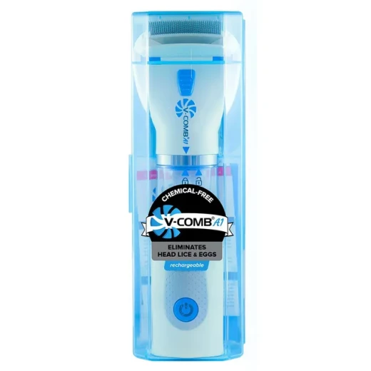 جهاز لايسيتك V-Comb لإزالة قمل الرأس – حل آمن وصحي بدون مواد كيميائية، مناسب للأطفال والكبار - Image 2