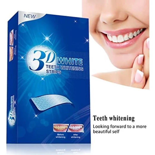 شرائط تبييض الأسنان 5D – عدد 28 شريطًا قويًا بخلاصة خالية من البيروكسيد، تزيل التصبغات والبلاك والجير، تبييض فعّال للأسنان الصفراء خلال أسبوعين - Image 3