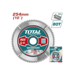 TOTAL 254mm (10 Inch) Aluminium Cutting Saw Blade, Precision Teeth for Clean Burr-Free Cuts, Durable High-Quality Material for Miter & Chop Saws