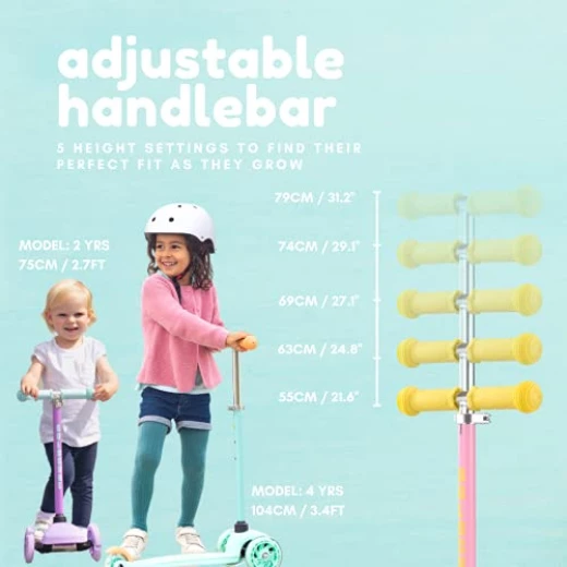 Bold Cube Pastel Coloured 3 Wheel Tri Scooter  Ultra Lightweight 1.8kg Ages 2 - 6 Years Old - Bold cube - Image 4
