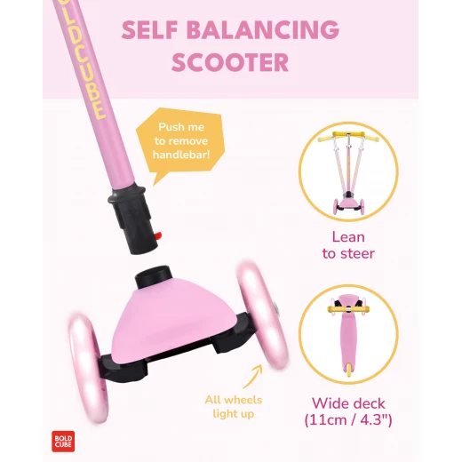 BoldCube Teeny 3-Wheel Scooter – Pink  Lightweight Kids Scooter for Toddlers - Bold cube - Image 4