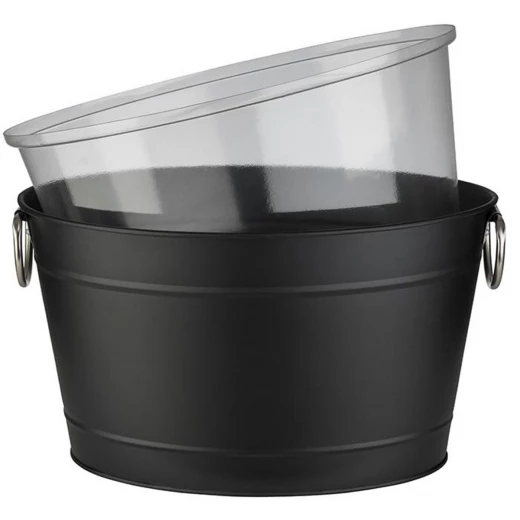 APS Beverage Tub 40x25cm Black, 40×25 cm with Inner Liner and Carry Handles, Ideal for Parties & Chilling Drinks - APS - Image 2