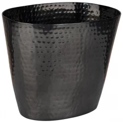 APS Beverage Bucket, Dark Black Aluminum, Dia 25.5×14 cm, Height 17 cm – Ideal for Chilling & Serving Drinks