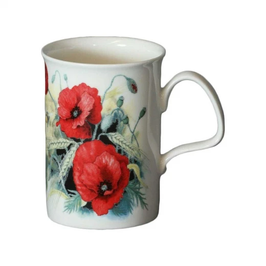 Roy Kirkham Lancaster porcelain mug in white with red roses, a distinctive and elegant design for your hot and cold drinks Roy Kirkham Lancaster porcelain mug in white with red roses, a distinctive and elegant design for your hot and cold drinks