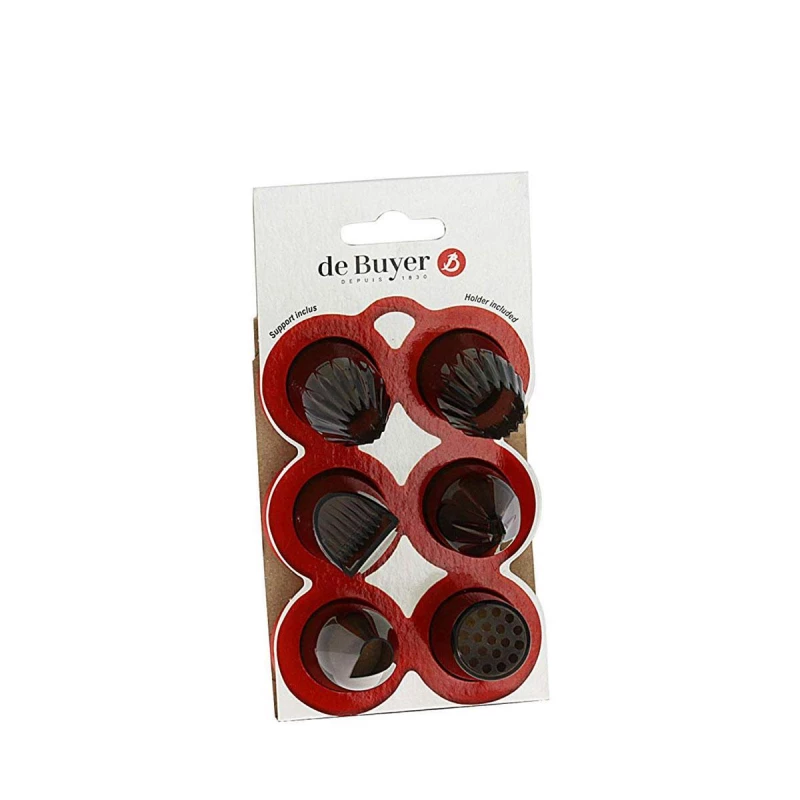 De Buyer Tritan Creative Nozzles Set , 6 Pieces , Artistic Decoration from Starters to Desserts - DeBuyer