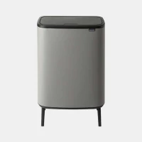 حاوية نفايات Bo Touch Bin Hi 60 لتر – تصميم رمادي خرسانية معدني مع أرجل أنيقة  من برابانتيا