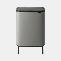 Brabantia Bo Touch Bin Hi 60 Liter , Mineral Concrete Grey, Stylish Design with Elegant Legs