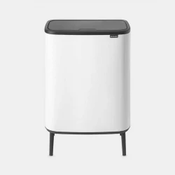 Brabantia Bo Touch Bin Hi 60 Liter , White, Elegant Legged Design with Soft-Touch Opening