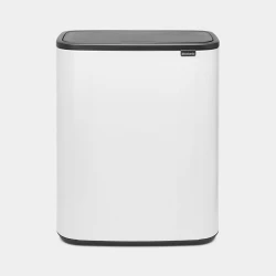 Brabantia Bo Touch Bin 60 Liter , White, Sleek & Space-Saving XXL Waste Bin