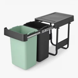 BrabantiaSort & Go Built-in Bin, 2 x 15 Liter , Dark Grey, Space-Saving Waste Separation Solution