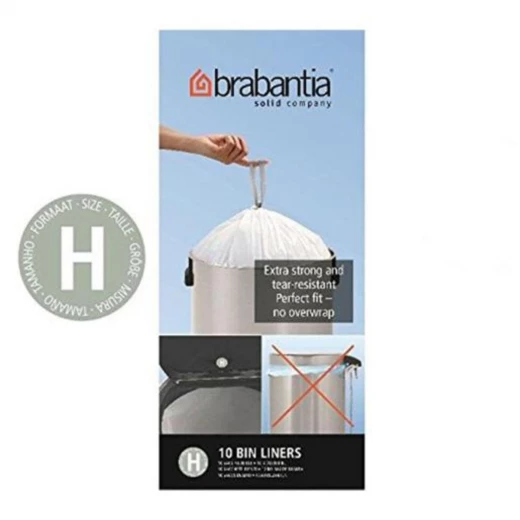 أكياس نفايات PerfectFit كود E – سعة 50-60 لتر، أبيض، قوية وتناسب مثالي لسلال Brabantia من برابنتيا أكياس نفايات PerfectFit كود E – سعة 50-60 لتر، أبيض، قوية وتناسب مثالي لسلال Brabantia من برابنتيا