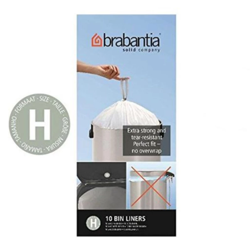 أكياس نفايات PerfectFit كود E – سعة 50-60 لتر، أبيض، قوية وتناسب مثالي لسلال Brabantia من برابنتيا - برابانتيا
