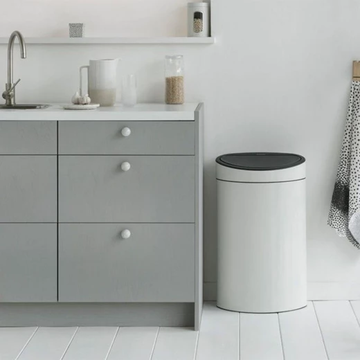 Brabantia Touch Bin Oval 40 Liter – White, Sleek Oval Design with Soft-Touch Opening - Brabantia - Image 2