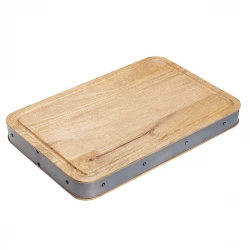 Kitchen Craft Handmade Rectangular Wooden Butcher Block Board 48x32 cm , Durable, Elegant & 100% Natural