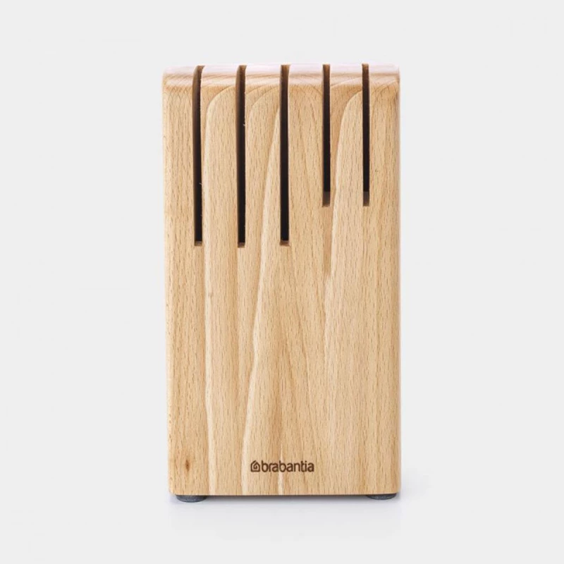 Brabantia Profile Wooden Knife Block , Durable & Organized Design in Sustainable Beech Wood - Brabantia