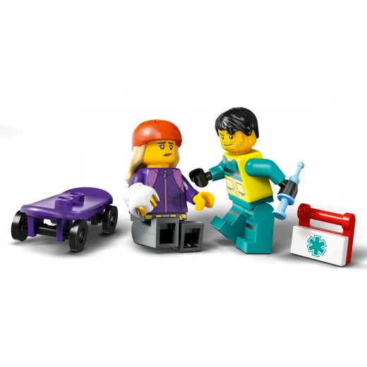 LEGO City Emergency Ambulance Vehicle Set – rescue building toy with paramedic minifigures and medical accessories - LEGO - Image 7