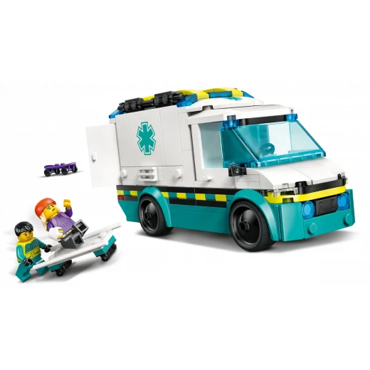 LEGO City Emergency Ambulance Vehicle Set – rescue building toy with paramedic minifigures and medical accessories - LEGO - Image 9