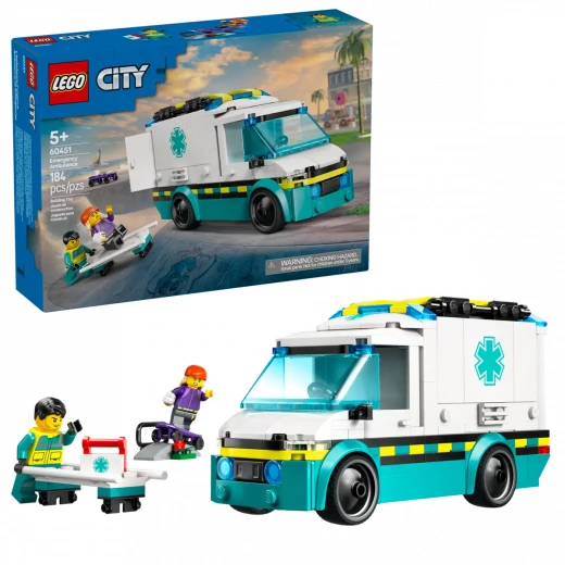 LEGO City Emergency Ambulance Vehicle Set – rescue building toy with paramedic minifigures and medical accessories LEGO City Emergency Ambulance Vehicle Set – rescue building toy with paramedic minifigures and medical accessories