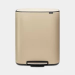 سلة مهملات Bo Pedal Bin بسعة 60 لتر – بلون الذهبي مع إغلاق هادئ ودواسة سهلة من برابنتيا - برابانتيا