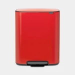 سلة مهملات Bo Pedal Bin بسعة 60 لتر – باللون الأحمر الأنيق مع غلق هادئ وتصميم عملي من برابنتيا - برابانتيا