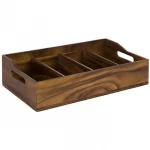 APS Cutlery Box Acacia Wood 51×28×13 cm – Stylish Natural Storage for Tableware - APS