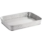 Table Craft LATTICE Rectangular Platter – Stainless Steel Serving Tray, 30x23cm Size, 4cm Height, Modern and Durable for Home & Event Serving - Table Craft