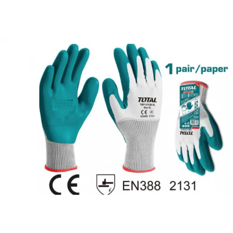 قفازات تنظيف من اللاتكس من توتال XL (TSP13106-XL) - متينة وواقية - توتال