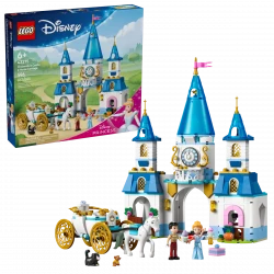 LEGO Disney Cinderella's Castle & Horse Carriage Set – Magical Princess Building Toy for Kids