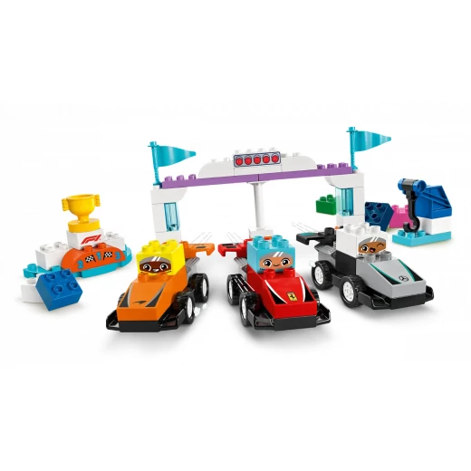 LEGO DUPLO F1 Race Car Team Set – Toddler Toy with Drivers for Creative, Educational Racing Fun - LEGO - Image 9