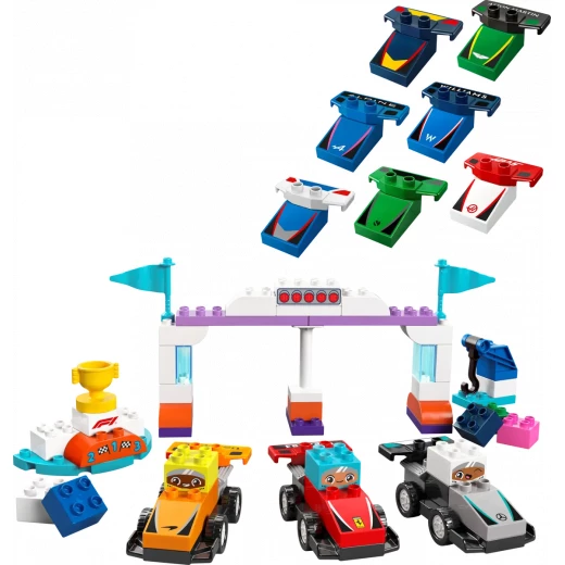 LEGO DUPLO F1 Race Car Team Set – Toddler Toy with Drivers for Creative, Educational Racing Fun - LEGO - Image 10