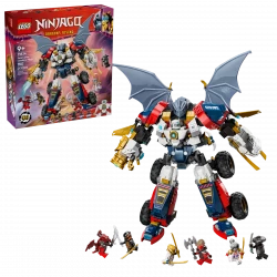 LEGO NINJAGO Zane's Ultra Combiner Mech 71834 Set – 4-in-1 Build with 6 Minifigures for Action Fans