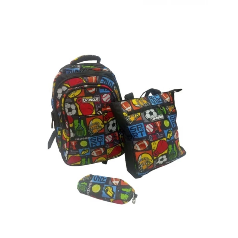 Boys’ School Backpack Set with Lunch Box & Pencil Case, Space-Themed Design with Planets, Rockets & Stars
