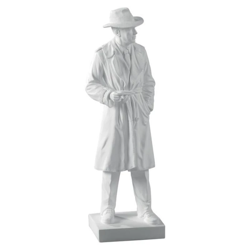 Mascagni White Resin Old Man Figure 30cm - Vintage Style Home Decor Sculpture - Mascagni