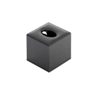 Bentley Square Black Leather Tissue Box - Stylish Home & Garden Decorative Accessory