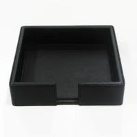 AP Large Black Leather Napkin Holder - Stylish Home & Garden Table Accessory