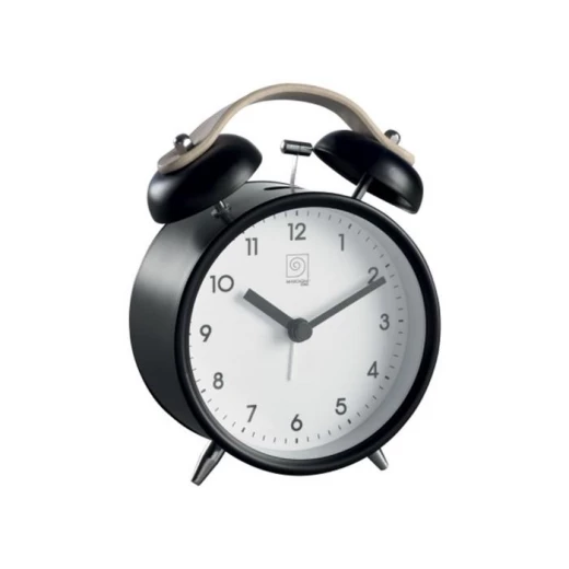 Mascagni Black Leather Alarm Clock - Stylish Modern Home Decor Accessory Mascagni Black Leather Alarm Clock - Stylish Modern Home Decor Accessory