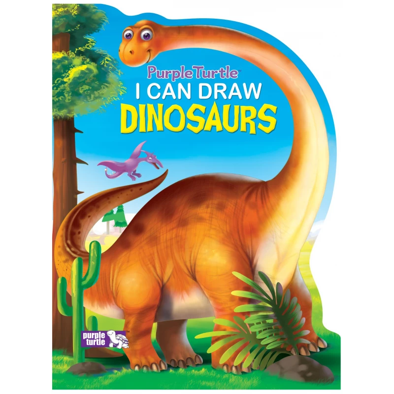 كتاب أتعلم رسم الديناصورات – نشاط تعليم الرسم خطوة بخطوة للأطفال 3–6 سنوات | تعلم الأشكال الأساسية ورسم الديناصورات | من بيربل ترتل - دار الزينات