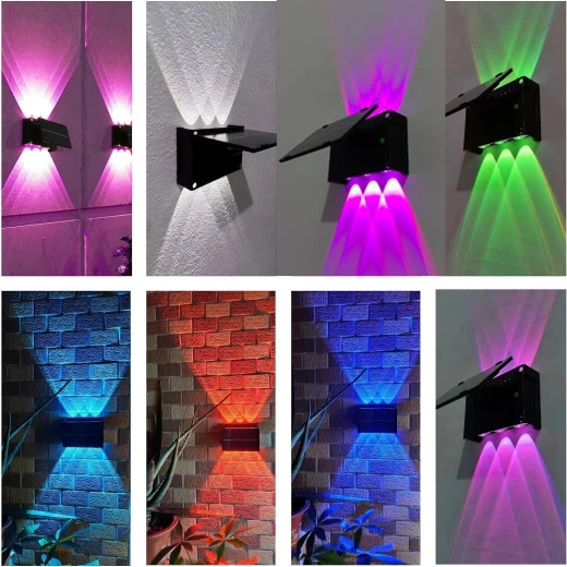 Solar Wall Light with Color Changing LED for Outdoor Use - Image 3