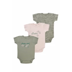 Junior Bodysuit short Sleeve cutie, (3-6 M), 3 Pcs