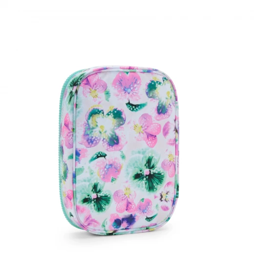 Kipling 100 Pens Large Pencil Case – Aqua Blossom, Stylish & Spacious Storage for School or Office 21 x 5 x 15 cm - Kipling - Image 4