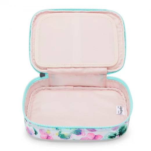 Kipling 100 Pens Large Pencil Case – Aqua Blossom, Stylish & Spacious Storage for School or Office 21 x 5 x 15 cm - Kipling - Image 3