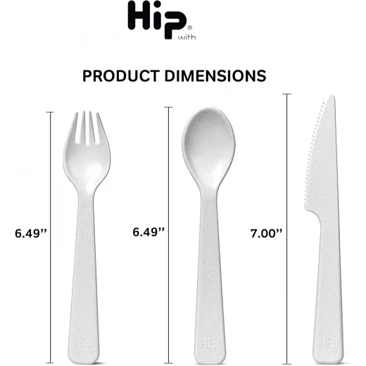 Hip Multi-Purpose Plastic Cutlery Set – Beige (12pcs), Reusable & Eco-Friendly - Hip - Image 3