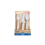 Hip Multi-Purpose Plastic Cutlery Set – Beige (12pcs), Reusable & Eco-Friendly - Hip