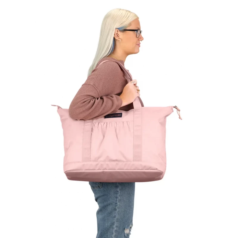 バッグ HLT Daily Logo Tote rose JanSport Daily Tote Bag Misty Rose - Large Tote 34.5 x 45.5 x 18