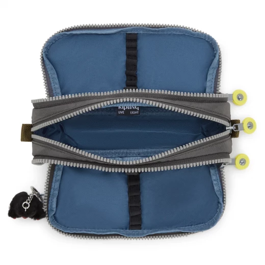 Kipling Gitroy Large Pencil Case, Back to Grey with 3 Compartments, Spacious, Durable & Ideal for School or Office Supplies 23 x 7 x 10 cm - Kipling - Image 5