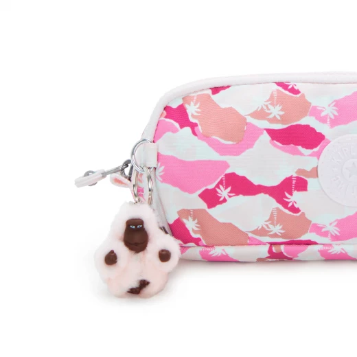 Kipling Gitroy Large Pencil Case, Pink Palm with 3 Compartments, Spacious, Stylish & Perfect for School or Work Supplies 23 x 7 x 10 cm - Kipling - Image 2