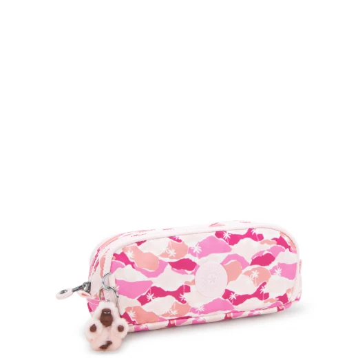 Kipling Gitroy Large Pencil Case, Pink Palm with 3 Compartments, Spacious, Stylish & Perfect for School or Work Supplies 23 x 7 x 10 cm - Kipling - Image 3