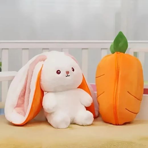 Fruit-Themed Rabbit Plush Toy Set – Cute, Transformable, and Soft Stuffed Rabbits, Ideal Orange Gift for All Ages - K store - Image 4