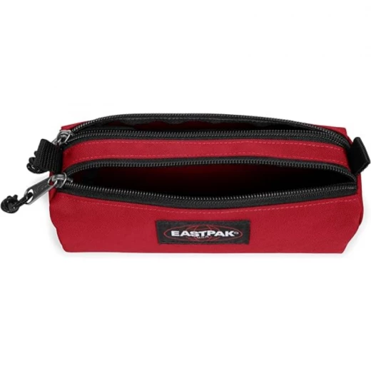 Eastpak Double Benchmark Pencil Case – Scarlet Red – 20.5 × 6 × 7.5 cm, Dual Zipper Compartments, Lightweight & Vegan - Eastpak - Image 3
